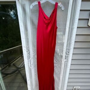 VINTAGE 90s Red Satin Dress